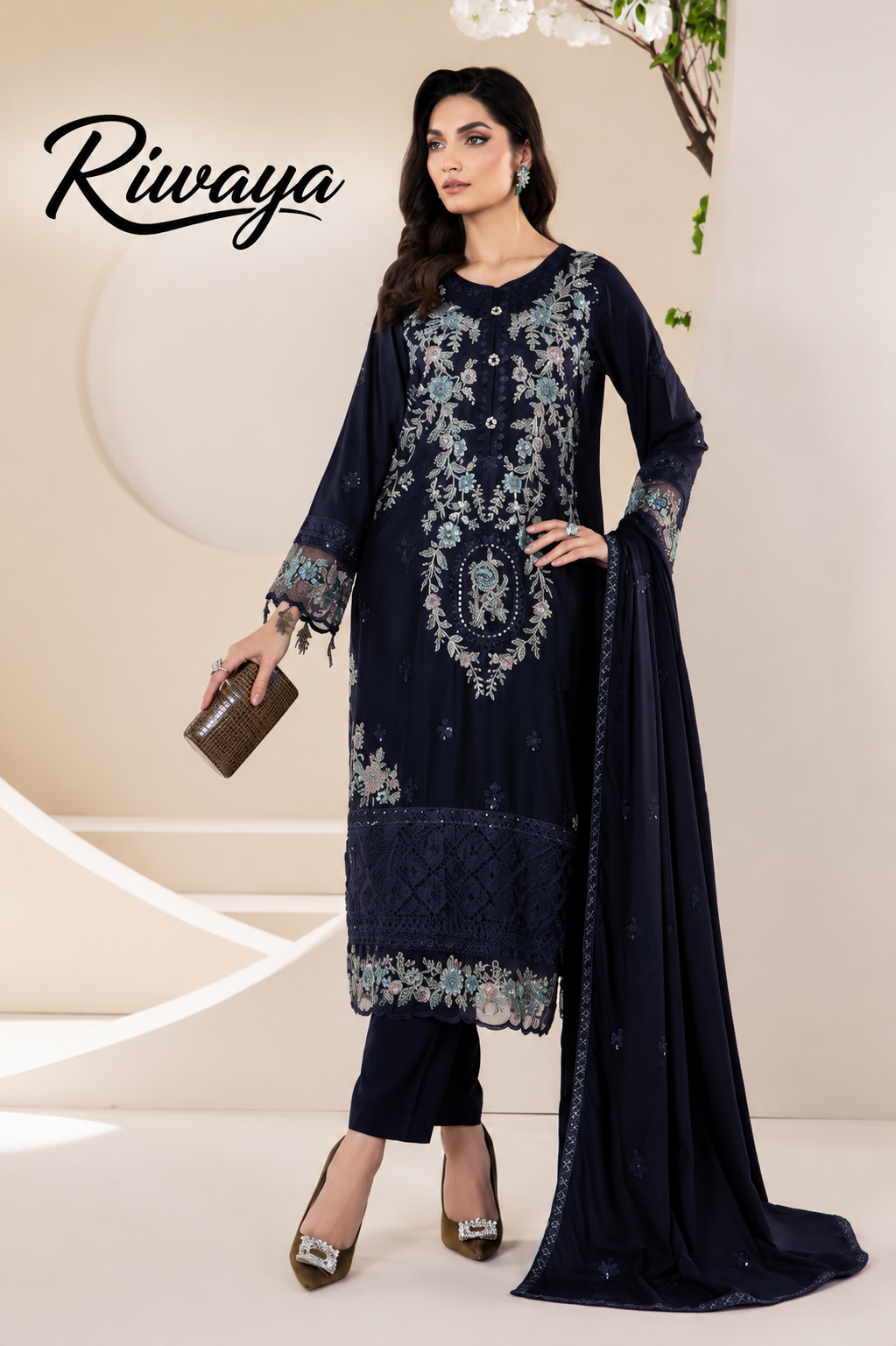 Midnight Royale – Embroidered Lawn 3PC