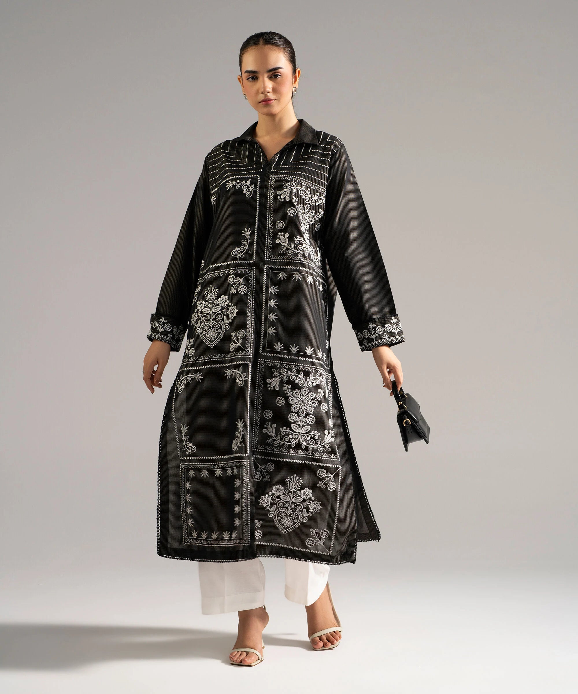 Embroidered Zari Lawn Shirt