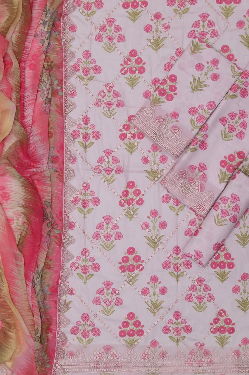 Blush Blossom – Embroidered Lawn 3PC