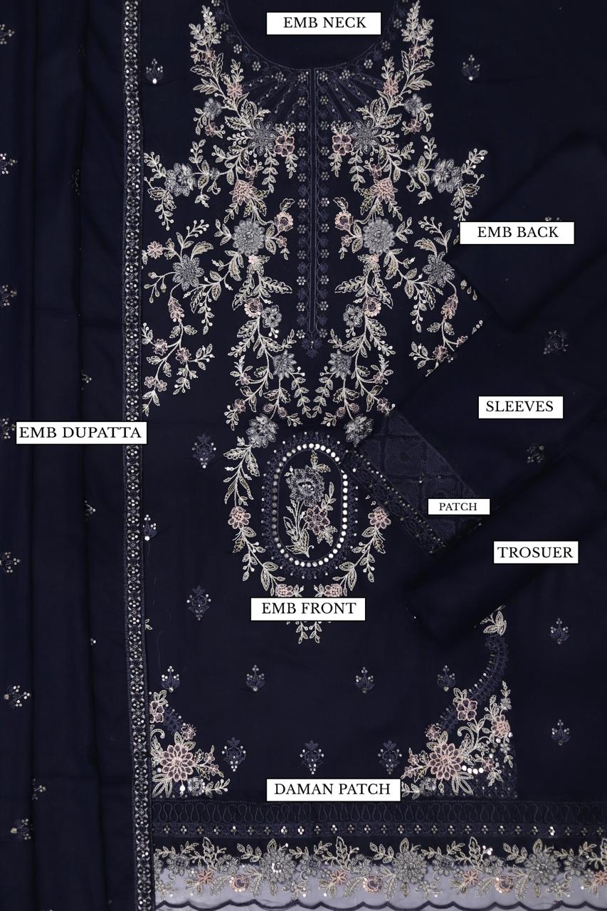 Midnight Royale – Embroidered Lawn 3PC